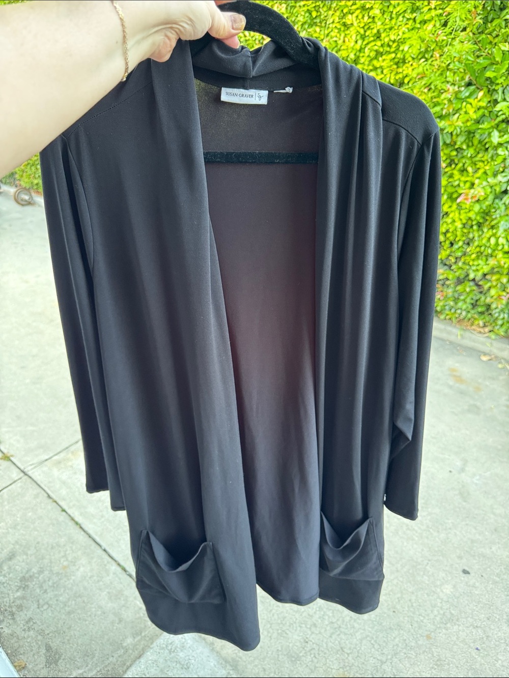 Susan Graver Black Open-front Cardigan size 3X - Picture 6 of 6